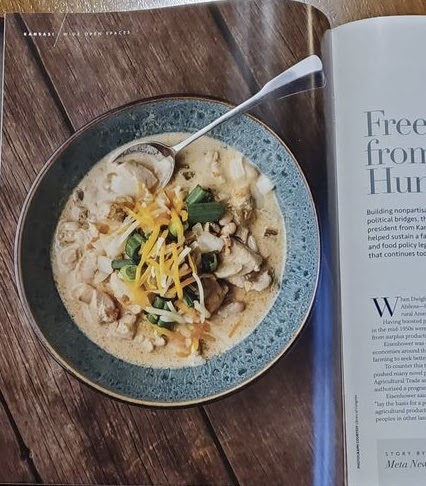 Slow Cooker WHITE CHICKEN CHILI as featured in KANSAS! Magazine, vol 80, 2024