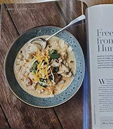Slow Cooker WHITE CHICKEN CHILI as featured in KANSAS! Magazine, vol 80, 2024