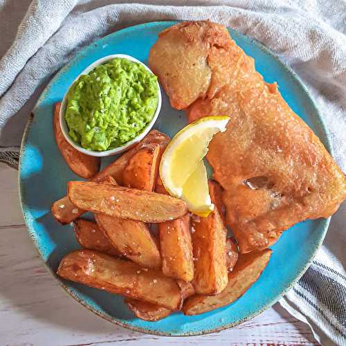 Beer-Battered Fish with Minted Mushy Peas - Cooking with Bry