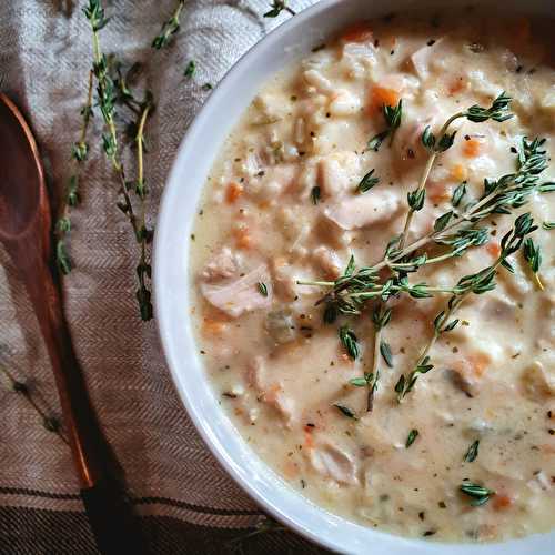 Creamy Chicken & Rice Soup Recipe - Cooking with Bry