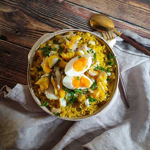 Kedgeree (Spiced Rice with Smoked Haddock) Recipe - Cooking with Bry