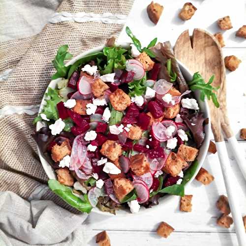 Leafy Pink Salad with Feta Recipe - Cooking with Bry