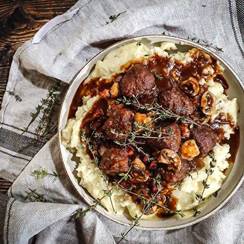 Slow-cooked Meatball Bourguignon Recipe - Cooking with Bry