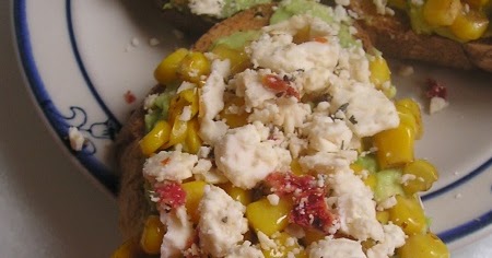 Avocado Corn feta toasts