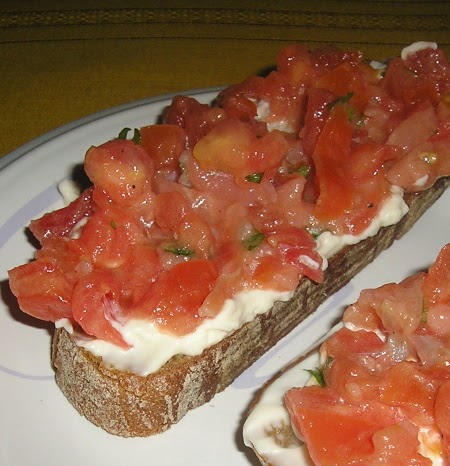 Bruschetta with Tomato and Lox