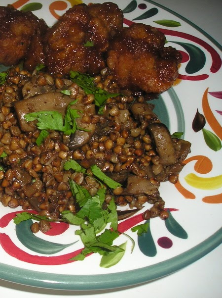 Buckwheat Groats with Wine Roasted Mushrooms