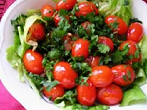 Cherry Tomatoes with Parsley (warm salad)