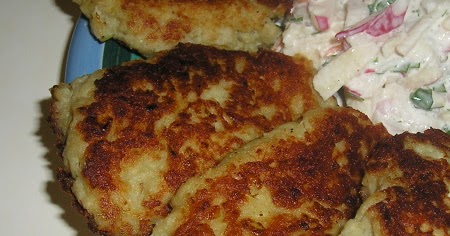 Chicken Potato Cakes with Grated Apple Radishes Salad