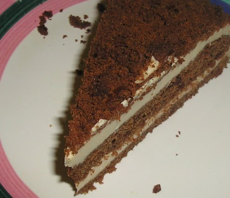 Chocolate Coffee Cake with Peanut Mousse Filling