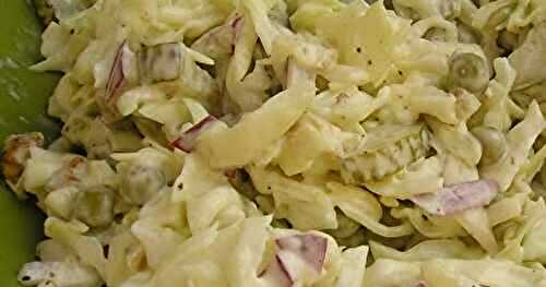 Coleslaw with pickles and walnuts