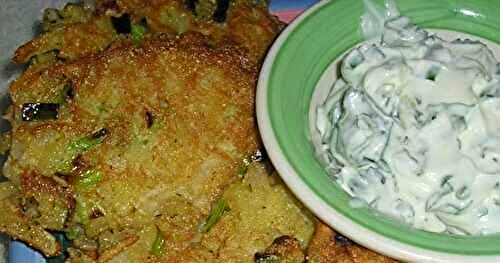 Crispy Potato Corn Latkes with Jalapeño Dill Sauce