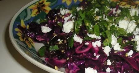Date, Feta and Red Cabbage Salad