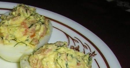 Deviled eggs with Smoked Salmon