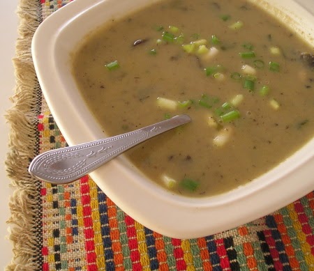 Double Mushrooms Creamy Soup with Coconut Milk and White Beans