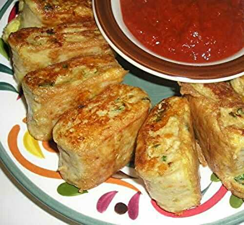 Fried Rolls with Lavash and Chicken Filling (Leftover recipe)