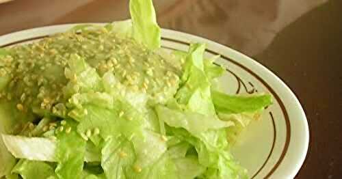 Gem lettuce with fridge-raid dressing