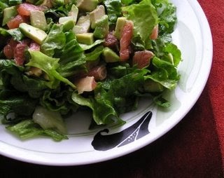 Grapefruit and avocado salad