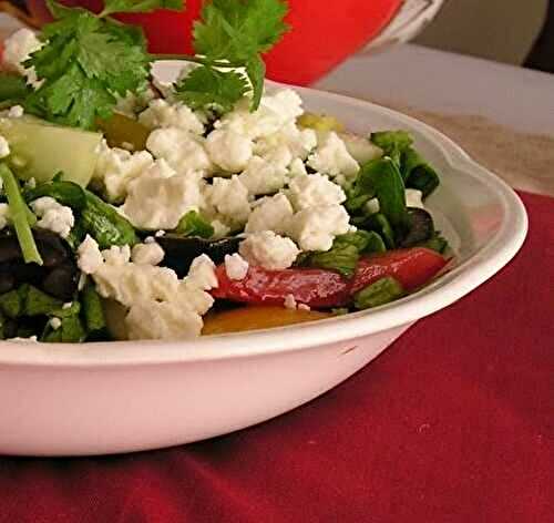 Greek Salad with heirloom tomatoes