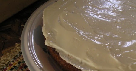 Honeyed Eggplant and Polenta Cake with Orange Mascarpone Frosting