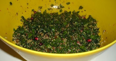 Kale Tabbouleh with Pomegranate and Quinoa