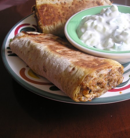 Lavash Bread Wrap with Chicken Mushrooms Filling
