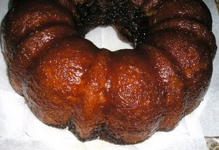 Molasses bundt cake with bourbon glaze
