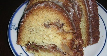 Old Fashioned Sour Cream Cake with Apple - Nut Filling