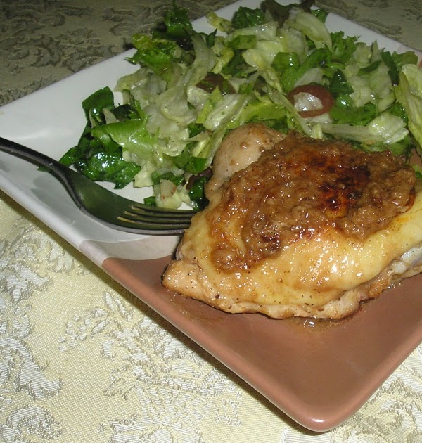 Quick Sauteed Chicken Thighs with Onion-Mustard Sauce