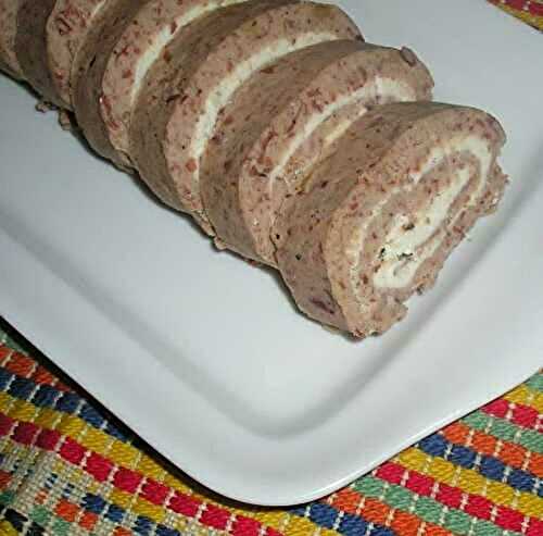Red beans roulade with cheesy herring filling