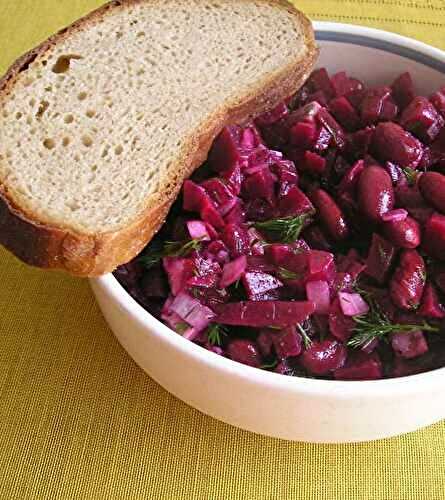 Red Beans Salad with Beets and Herring