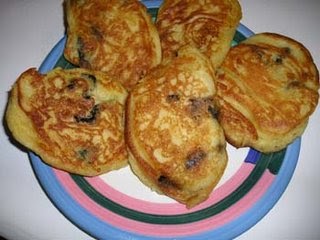 Ricotta Pancakes with prunes.