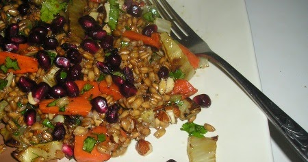 Roasted Carrot and Farro Salad with Mustard Maple Vinaigrette