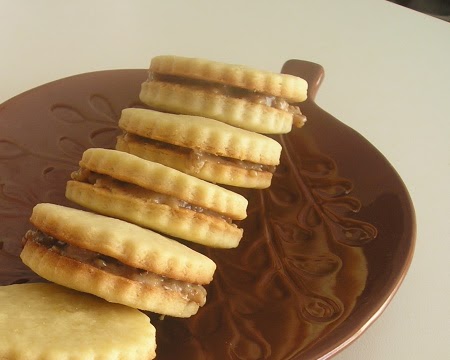 Rose Water Sandwich Cookies with Walnut Filling