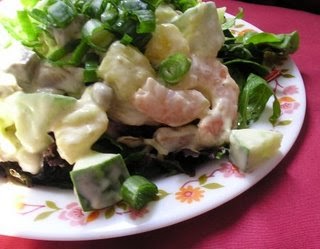 Shrimp, cucumber, and mango salad