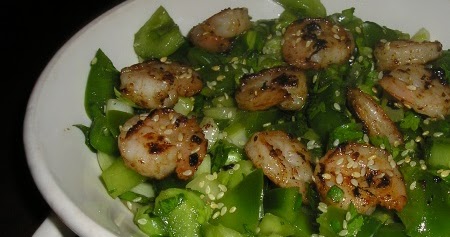 Tiger Salad with Sauteed Shrimps