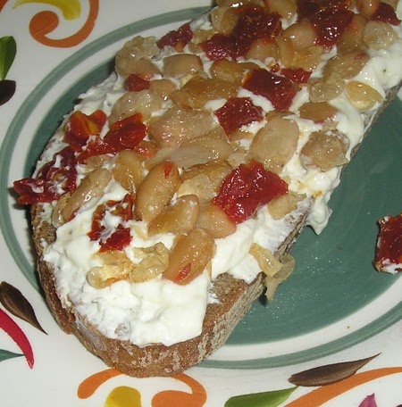 Toast with Crispy Cannellini Beans & Herbed Ricotta
