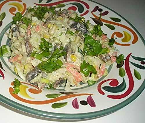 Warm Coleslaw with Mushrooms and Corn