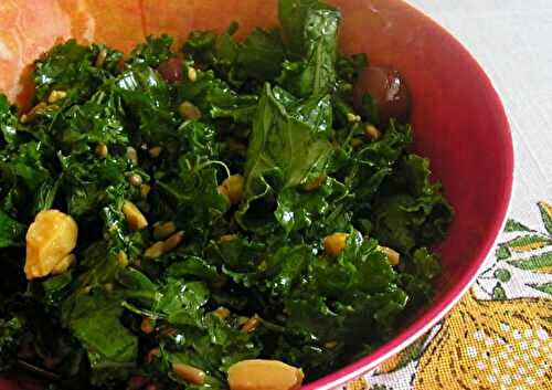 Massaged Kale Salad with Grapes & Cheddar