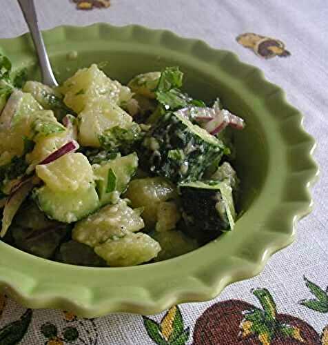 Smashed Cucumber and Potato Salad with Tahini Dressing