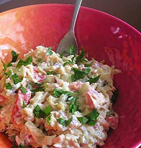 Wilted Cabbage Salad with Cream Cheese Dressing