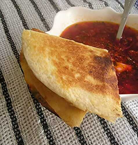 Quick Quesadillas with Meat Filling (For Borscht and Salads)