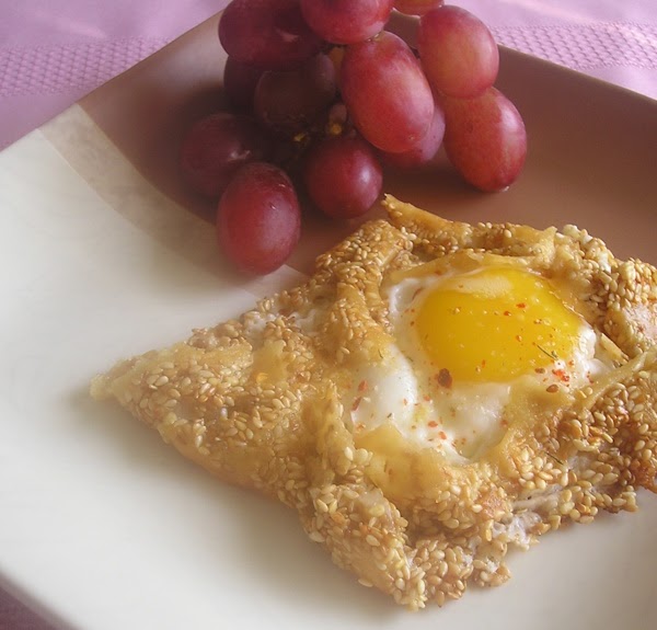 Breakfast Egg in Sesame-Cheese Shell