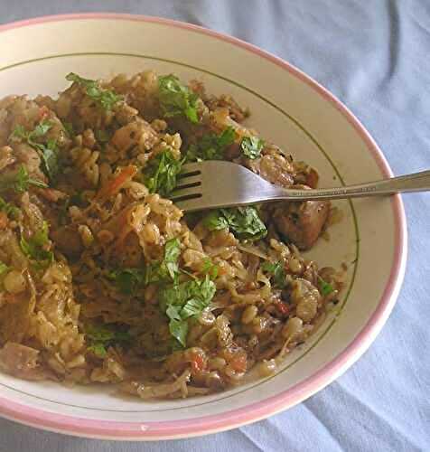 Garlic-Sautéed Cabbage with Chicken and Barley (Leftover recipe)