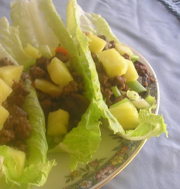 Ground Beef and Mushroom San Choy Bau with Pickled Pineapple