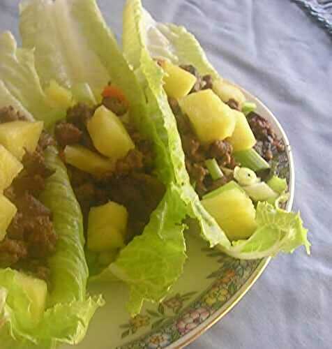 Ground Beef and Mushroom San Choy Bau with Pickled Pineapple