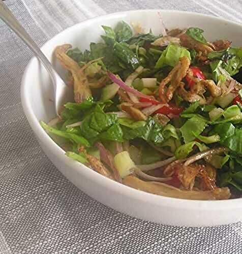 Crispy Asian Chicken Salad with Spicy Soy Dressing (Leftover Recipe)