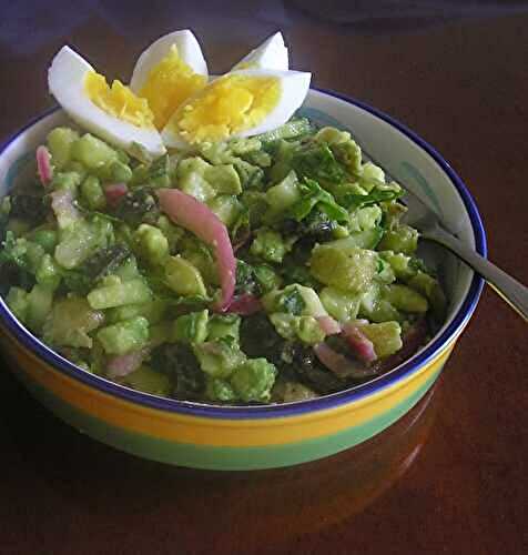 Simple Potato Avocado Salad with Pickled Red Onions