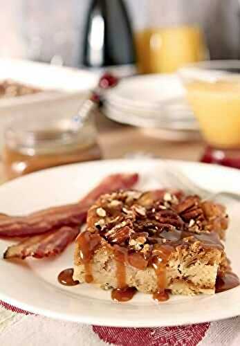 Apple Bread Pudding with Bourbon Caramel