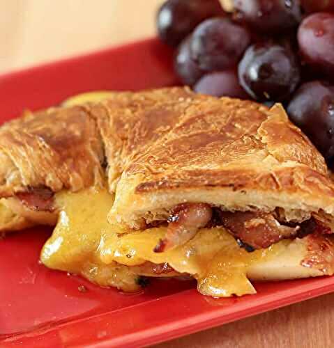 Apple, Pancetta and Sharp Cheddar Grilled Croissant for National Grilled Cheese Month