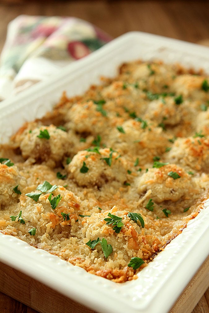 Baked Mushrooms in Parmesan Cream Sauce
